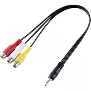 SpeaKa Professional AV Audio, Video Átalakító [1x Jack dugó, 3,5 mm-es - 3x RCA alj] Fekete