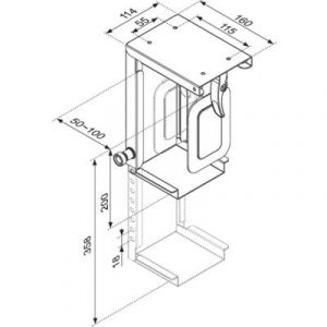 Asztali számítógép tartó, max. 10 kg, NewStar CPU D075BLACK