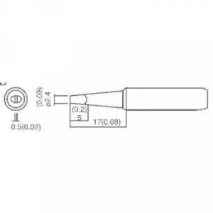 Pákahegy, véső forma TOOLCRAFT, hegy méret: 2.4 mm, csúcs hossz: 17 mm