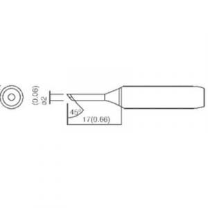 Pákahegy, csapott, 45° TOOLCRAFT, hegy méret: 2 mm, csúcs hossz: 17 mm