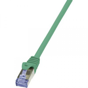 RJ45 Hálózat Csatlakozókábel CAT 6A S/FTP 2.00 m Zöld Lángálló, Halogénmentes, Védővel LogiLink