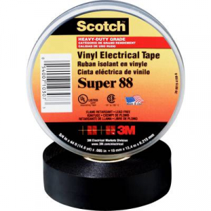 3M SUPER88-38X33 Szigetelőszalag Scotch® Fekete (H x Sz) 33 m x 38 mm 33 m