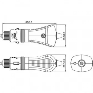 Szivargyújtó dugó, LED izzóval, szerelhető, max. 15A, TRU COMPONENTS 1564148