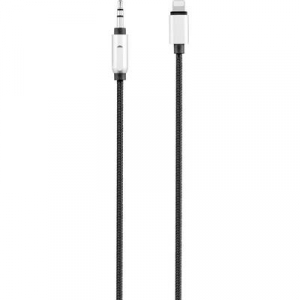 Renkforce USB / Jack Audio Csatlakozókábel [1x Apple Dock dugó Lightning - 1x Jack dugó, 3,5 mm-es] 1.20 m Fekete Alumínium dugó