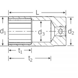 Stahlwille 51 32 03020032 Külső hatlap Dugókulcs betét 32 mm 1/2 (12,5 mm)