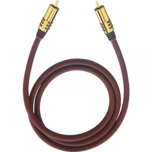 RCA audio k&aacute;bel, 1x RCA dug&oacute; - 1x RCA dug&oacute;, 5 m, aranyozott, bord&oacute;, Oehlbach NF Sub