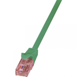 RJ45 Hálózati csatlakozókábel, lángálló, CAT 6 U/UTP [1x RJ45 dugó - 1x RJ45 dugó] 1 m, zöld LogiLink