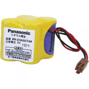 BR2/3AGCT4A lítium elem kábellel, 6V 2400 mAh, 46 x 33 x 35 mm, Panasonic