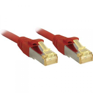 RJ45 Hálózat Csatlakozókábel CAT 6a S/FTP 10.00 m Piros Védővel LINDY