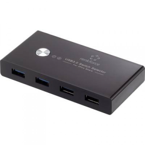 Renkforce RF-SHB-200 4 port USB 3.0 átkapcsoló + hub Fekete