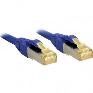 RJ45 Hálózat Csatlakozókábel CAT 6a S/FTP 1.50 m Kék Védővel LINDY