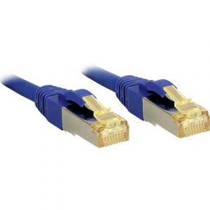RJ45 Hálózat Csatlakozókábel CAT 6a S/FTP 15.00 m Kék Védővel LINDY