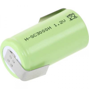 Mexcel -SC3000H Speciális akku Sub-C Magas hőmérséklet álló, Z forrfül, Flat-top NiMH 1.2 V 3000 mAh