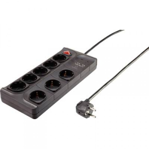 USB-s túlfeszültségvédő elosztó, 8 részes, fekete, Renkforce