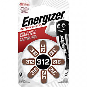 ZA312 hall&oacute;k&eacute;sz&uuml;l&eacute;k elem, cink-levegő, 1,4V, 160 mAh, 8 db, Energizer ZA312, PR41