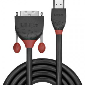 LINDY HDMI / DVI Csatlakoz&oacute;k&aacute;bel [1x HDMI dug&oacute; - 1x DVI dug&oacute;, 18+1 p&oacute;lus&uacute;] 3.00 m Fekete