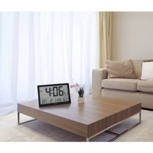 Rádiójel vezérelt digitális falióra 370 x 230 x 30 mm fekete Eurochron EFWU Jumbo 100