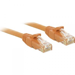RJ45 Hálózat Csatlakozókábel CAT 6 U/UTP 0.50 m Narancs Védővel LINDY