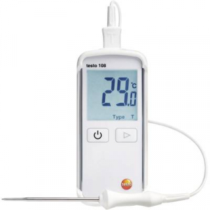 Beszúrós hőmérséklet mérő műszer, -50...+300 °C, T típus (Cu-CuNi), K típus (NiCr-Ni), Testo 108