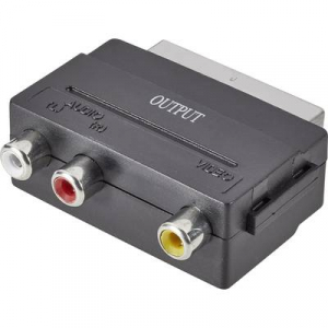 SpeaKa Professional SCART / RCA Átalakító [1x SCART dugó - 3x RCA alj] Fekete