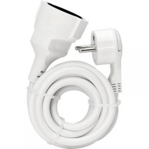 Hálózati hosszabbítókábel, fehér, 3 m, HO5VV-F 3 G 1,5 mm2, Kopp 143602080