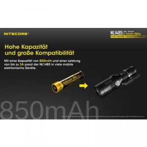 NiteCore NL1485 Speciális akku 14500 Lítiumion 3.7 V 850 mAh