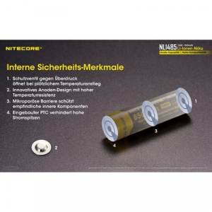 NiteCore NL1485 Speciális akku 14500 Lítiumion 3.7 V 850 mAh