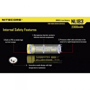 NiteCore NL183 Speciális akku 18650 Lítiumion 3.7 V 2300 mAh