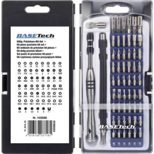 Multimédiás mikro BIT csavarhúzó készlet, telefon és laptop szereléshez 58 részes Basetech 1430586