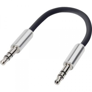 SpeaKa Professional Jack Audio Csatlakozókábel [1x Jack dugó, 3,5 mm-es - 1x Jack dugó, 3,5 mm-es] 10.00 cm Fekete SuperSoft köpeny