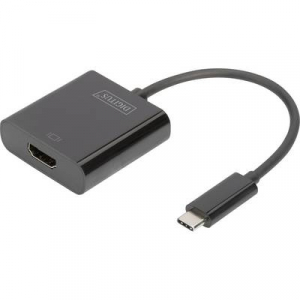 Digitus USB / HDMI Átalakító [1x USB-C™ dugó - 1x HDMI alj] Fekete