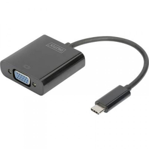 Digitus USB / VGA Átalakító [1x USB-C™ dugó - 1x VGA alj] Fekete