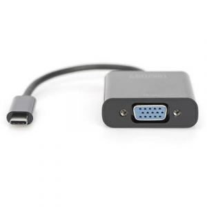 Digitus USB / VGA Átalakító [1x USB-C™ dugó - 1x VGA alj] Fekete