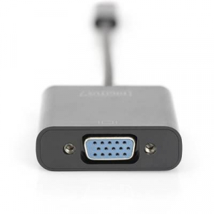 Digitus USB / VGA Átalakító [1x USB-C™ dugó - 1x VGA alj] Fekete