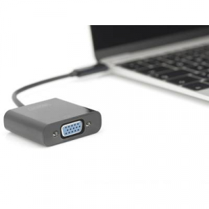 Digitus USB / VGA Átalakító [1x USB-C™ dugó - 1x VGA alj] Fekete