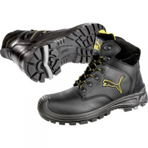 PUMA Safety Borneo Black Mid 630411-46 Biztonsági csizma S3 Méret: 46 Fekete, Sárga 1 pár