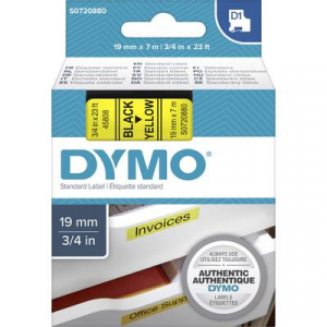 DYMO feliratozószalag D1, 19mm, sárga/fekete, S0720880