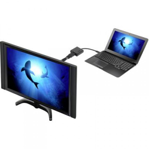 USB - HDMI átalakító adapter, 1x USB C dugó - 1x HDMI aljzat, aranyozott, fekete, Renkforce