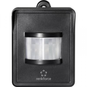 Fali, vezeték nélküli mozgásérzékelő, 1 csatornás, max. 150 m, fekete, renkforce RS2W