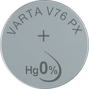 V 76 PX gombelem, ezüstoxid, 1,55V, 160 mAh, Varta 357, 303, V13GS, SR44W, SR44, SR1154, D357, RW42, 228, J, 280-62