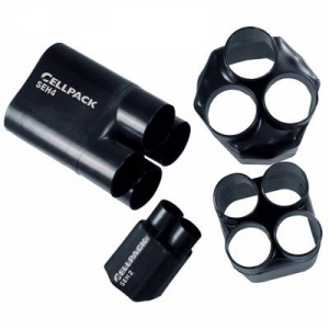 Hőre zsugorodó elosztó sapka, SEHO bemenet: 25 mm/9 mm, kimenet 9 mm/3 mm, fekete