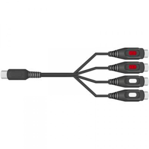 SpeaKa Professional RCA / DIN csatlakozó Audio Y adapter [1x Dióda dugó, 5 pólusú (DIN) - 4x RCA alj] Fekete