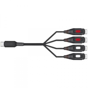 SpeaKa Professional RCA / DIN csatlakozó Audio Y adapter [1x Dióda dugó, 5 pólusú (DIN) - 4x RCA alj] Fekete