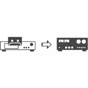SpeaKa Professional RCA / DIN csatlakozó Audio Y adapter [1x Dióda dugó, 5 pólusú (DIN) - 4x RCA alj] Fekete
