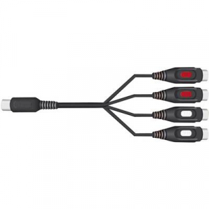SpeaKa Professional RCA / DIN csatlakozó Audio Y adapter [1x Dióda dugó, 5 pólusú (DIN) - 4x RCA alj] Fekete