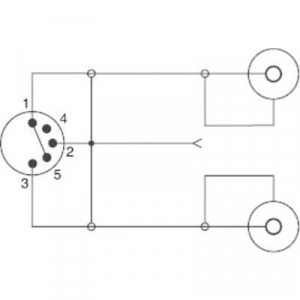 SpeaKa Professional RCA / DIN csatlakozó Audio Y adapter [1x Dióda dugó, 5 pólusú (DIN) - 2x RCA alj] Fekete