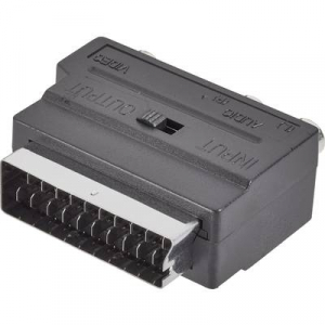 SpeaKa Professional RCA / SCART Átalakító [3x RCA alj - 1x SCART dugó] Fekete Átkapcsolóval