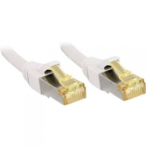 RJ45 Hálózat Csatlakozókábel CAT 6a S/FTP 3.00 m Fehér Védővel LINDY