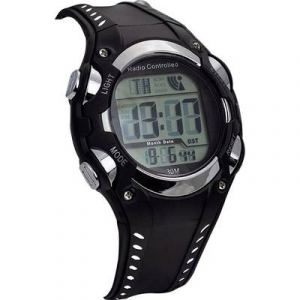 EUROTIME R&aacute;di&oacute;jel vez&eacute;rl&eacute;sű Kar&oacute;ra 1681987 (O x Ma) 40 mm x 16 mm Fekete/ez&uuml;st H&aacute;z anyaga=Műanyag Anyag (karp&aacute;nt)=Műanyag