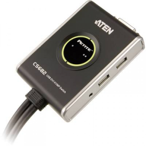 2 portos USB-s KVM switch, (billentyűzet, video, egér) elosztó, DVI kimenettel Aten CS682-AT